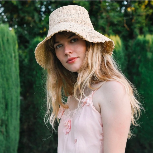 Wyeth Lacey Raffia Bucket Hat in Natural main image 6